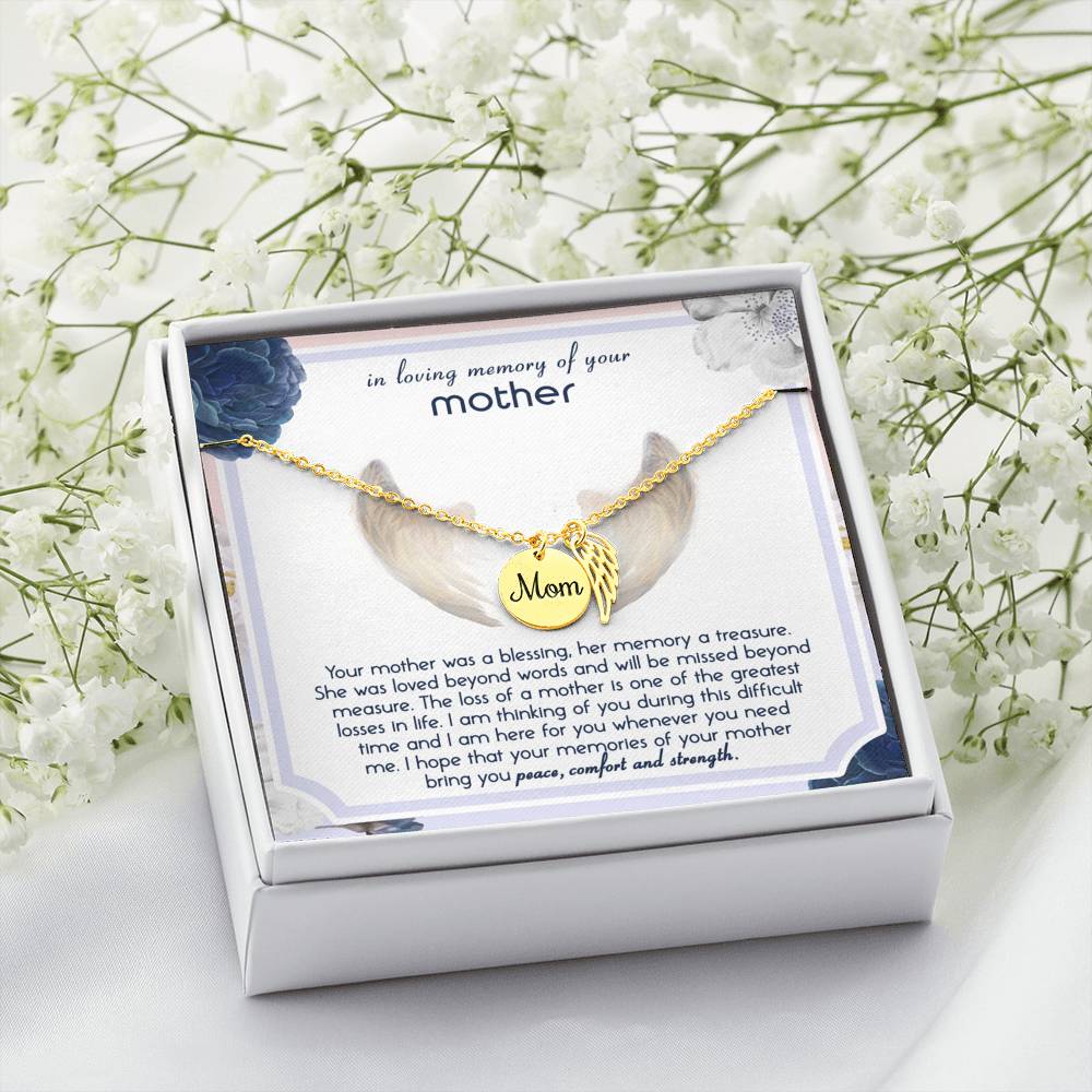 In The Loving Memory of Your Mother Remembrance Necklace with Mom Engraved