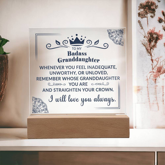 (ALMOST SOLD OUT) Keepsake for Granddaughter Plaque - Crown - TFG