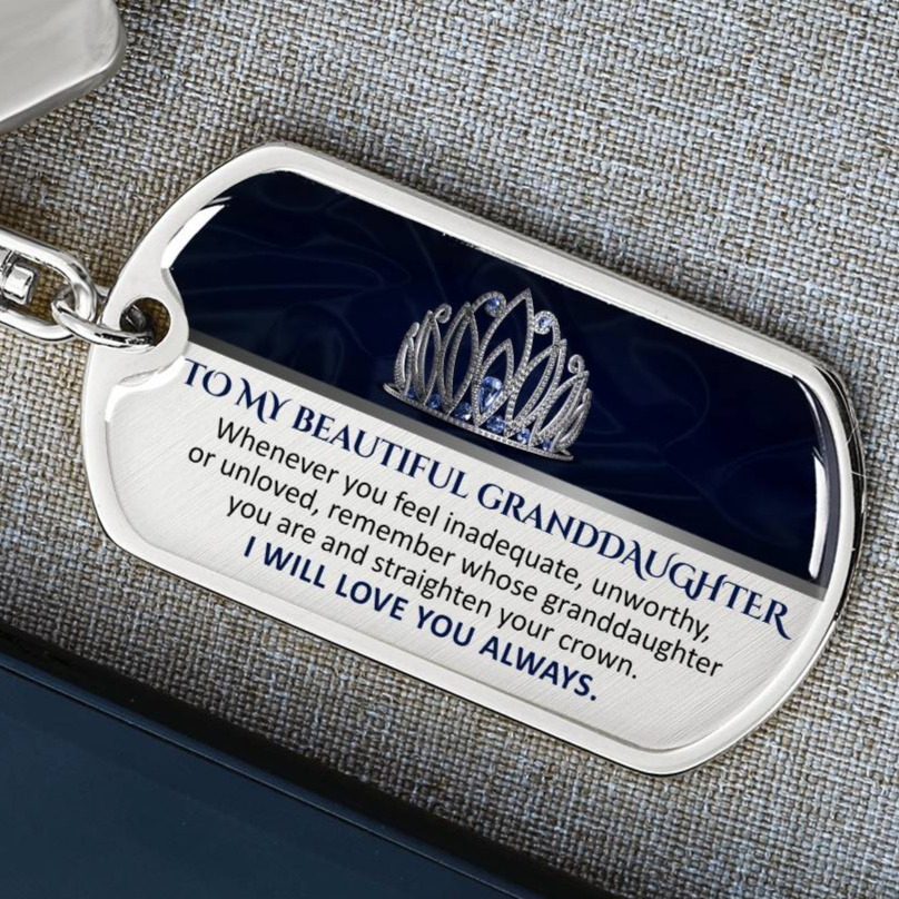 (ALMOST SOLD OUT) - Heartfelt keepsake for Granddaughter - Crown Keychain - TFG
