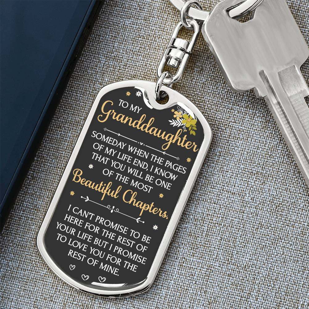 (ALMOST SOLD OUT) Perfect Heartfelt Keepsake for Granddaughter Beautiful Chapters Keychain - TFG