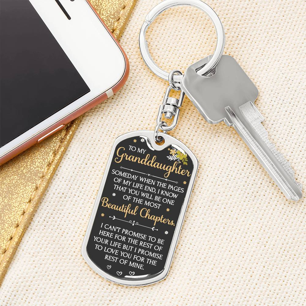 (ALMOST SOLD OUT) Perfect Heartfelt Keepsake for Granddaughter Beautiful Chapters Keychain - TFG