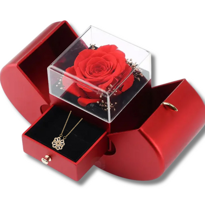 Gift for Daughter - Lucky 4 Leaf Clover Necklace With Message Card & Rose Gift Box
