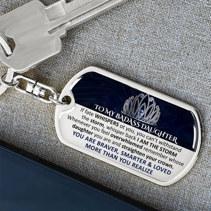 Keepsake for Daughter Crown + Storm Keychain