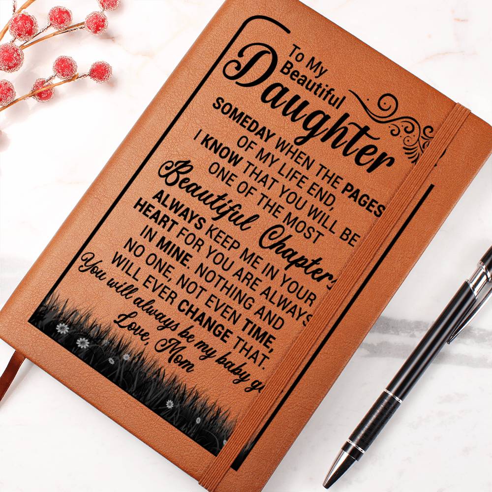 (ALMOST SOLD OUT) To My Beautiful Daughter " Someday When The Pages Of My Life End" - Leather Journal