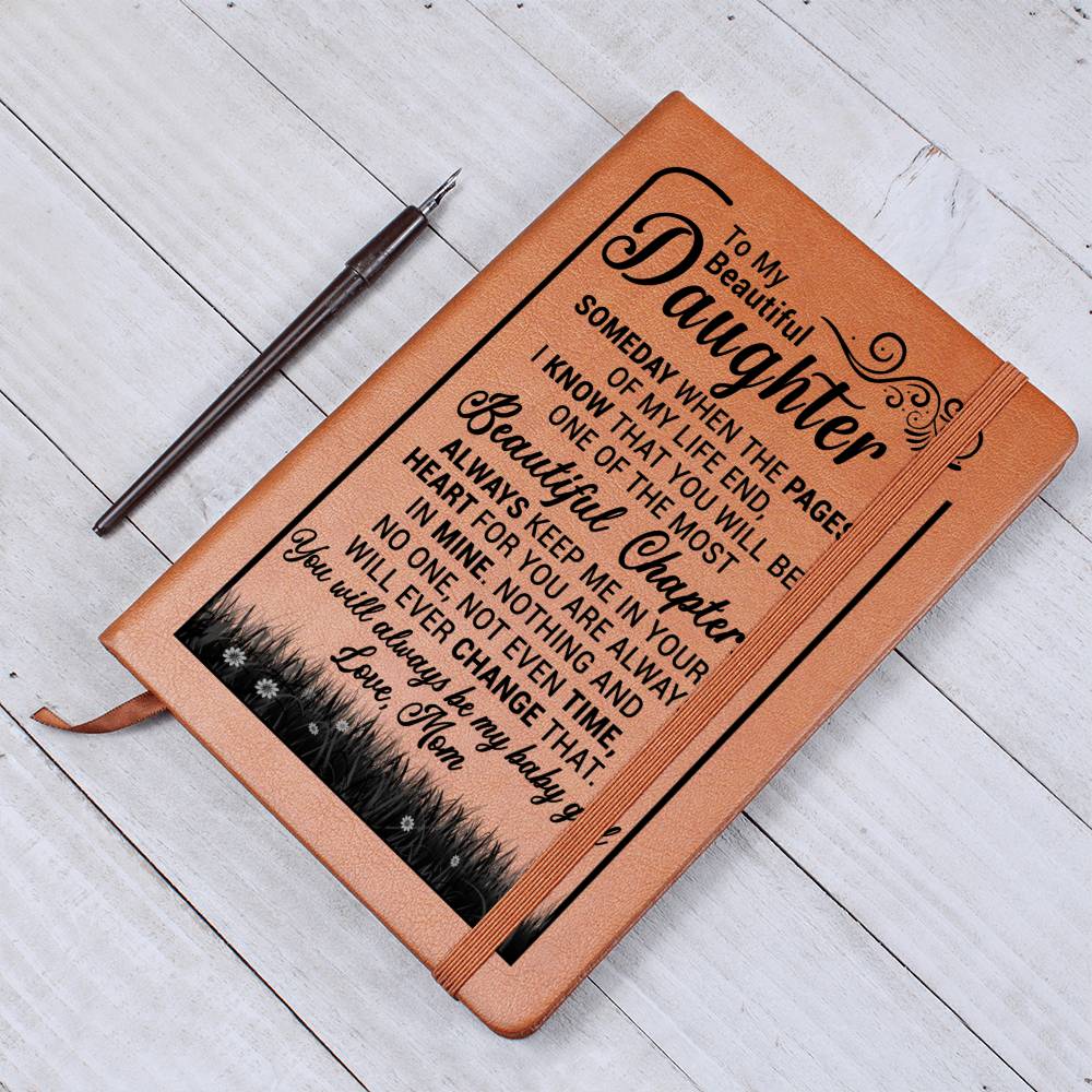(ALMOST SOLD OUT) To My Beautiful Daughter " Someday When The Pages Of My Life End" - Leather Journal
