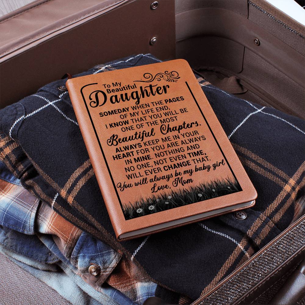 (ALMOST SOLD OUT) To My Beautiful Daughter " Someday When The Pages Of My Life End" - Leather Journal