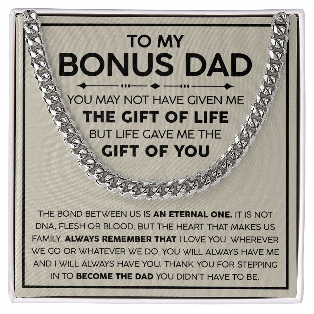 To my Bonus Dad Cuban Chain Link – TheFamilyGifts