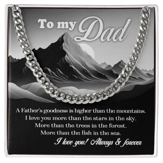 Father and Mountains Cuban Chain Link