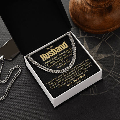 (ALMOST SOLD OUT) Gift for Husband - "I Can't Live Without You"