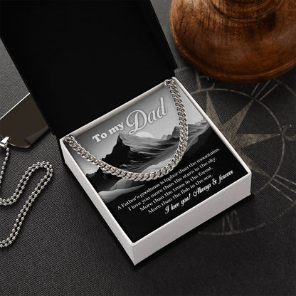 Father and Mountains Cuban Chain Link