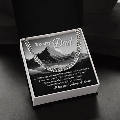 Father and Mountains Cuban Chain Link