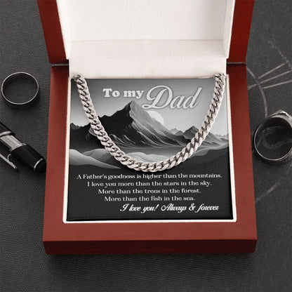 Father and Mountains Cuban Chain Link