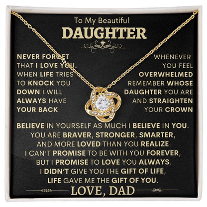 Beautiful Gift for Daughter from Dad - I Will Always Have Your Back