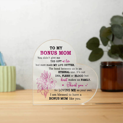 Heartfelt Gift for Bonus Mom - Heart Makes Us Family