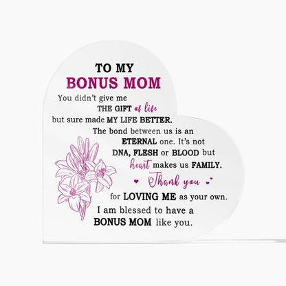 Heartfelt Gift for Bonus Mom - Heart Makes Us Family
