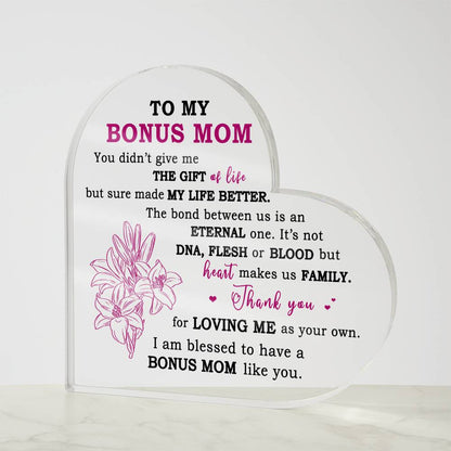 Heartfelt Gift for Bonus Mom - Heart Makes Us Family