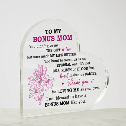 Heartfelt Gift for Bonus Mom - Heart Makes Us Family