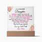 (ALMOST SOLD OUT) - GIFT FOR DAUGHTER FROM MOM - CHAPTERS PLAQUE