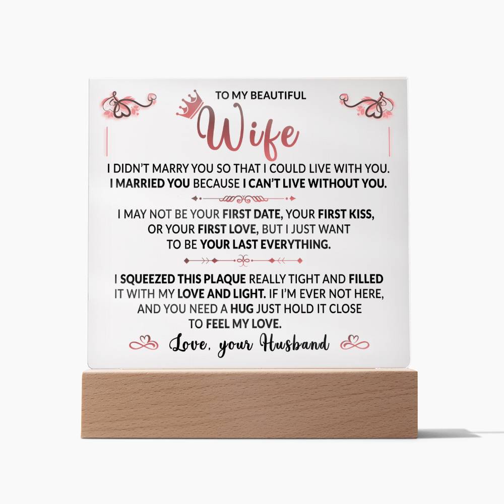 (ALMOST SOLD OUT) Gift for Wife - Plaque