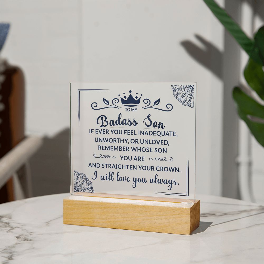 Keepsake Gift for Son - Crown Plaque