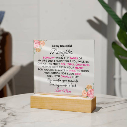 (ALMOST SOLD OUT) Gift for Daughter from Mom - Womb to Tomb - Plaque