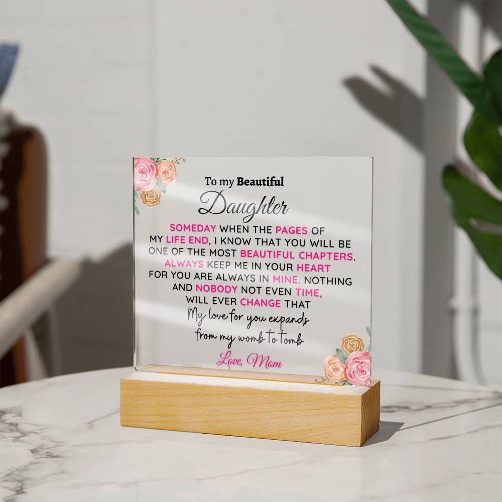 (ALMOST SOLD OUT) Keepsake Gift for Daughter from Mom - Chapters Plaque