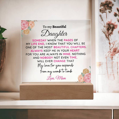 (ALMOST SOLD OUT) Keepsake Gift for Daughter from Mom - Chapters Plaque