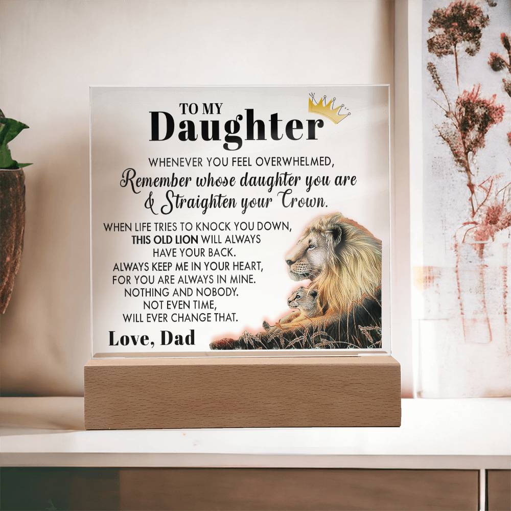 (ALMOST SOLD OUT) Gift for Daughter from Dad - Old Lion - Plaque