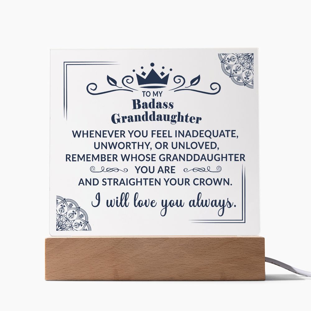 (ALMOST SOLD OUT) Keepsake for Granddaughter Plaque - Crown - TFG