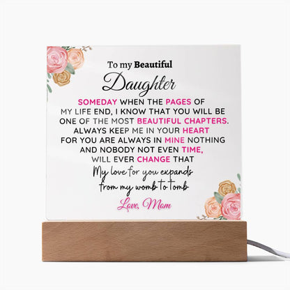 (ALMOST SOLD OUT) Gift for Daughter from Mom - Womb to Tomb - Plaque