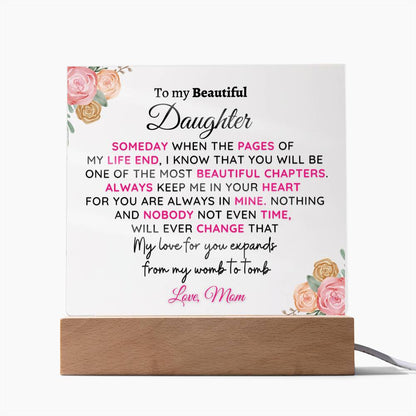 (ALMOST SOLD OUT) Keepsake Gift for Daughter from Mom - Chapters Plaque