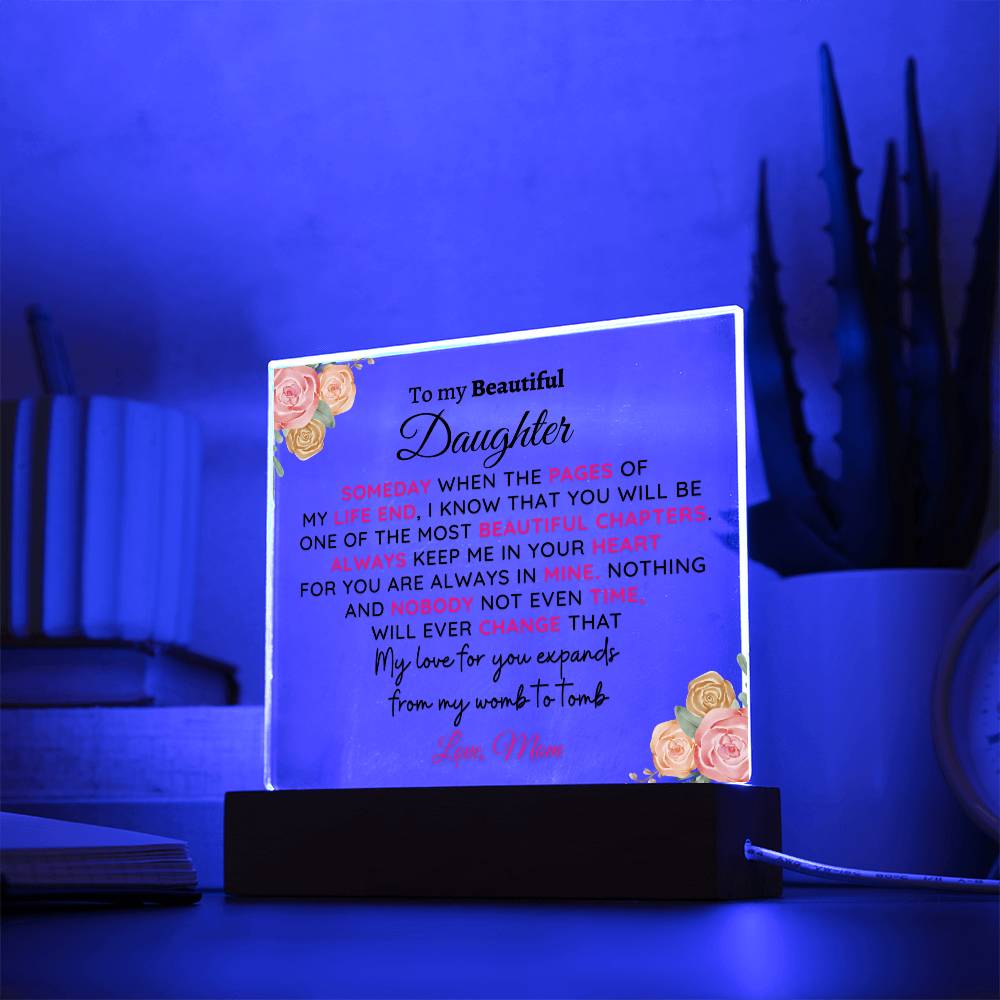 (ALMOST SOLD OUT) Keepsake Gift for Daughter from Mom - Chapters Plaque
