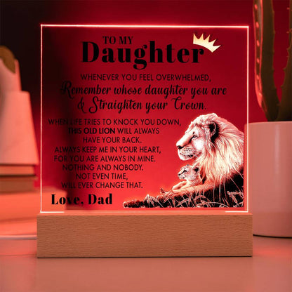 (ALMOST SOLD OUT) Gift for Daughter from Dad - Old Lion - Plaque