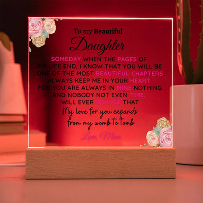(ALMOST SOLD OUT) Gift for Daughter from Mom - Womb to Tomb - Plaque