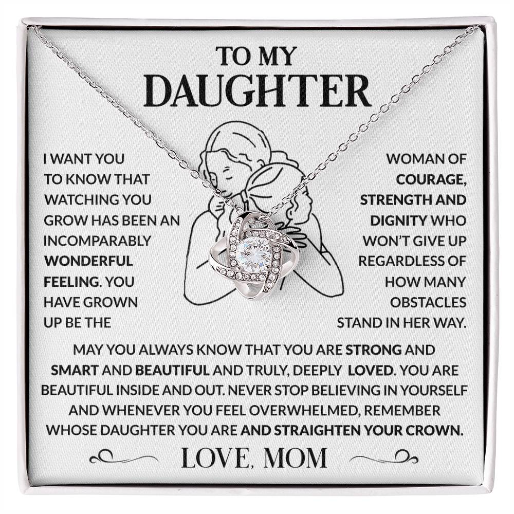 Message card(Mom to daughter 3) Love Knot Neclace