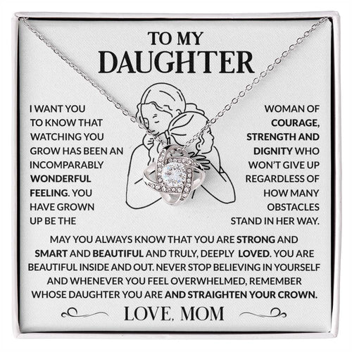 Message card(Mom to daughter 3) Love Knot Neclace