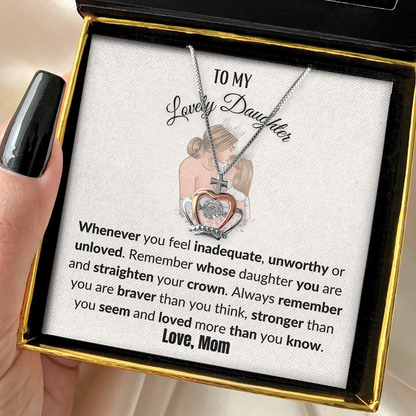 Gift for Daughter - Straighten your crown - Crow Necklace