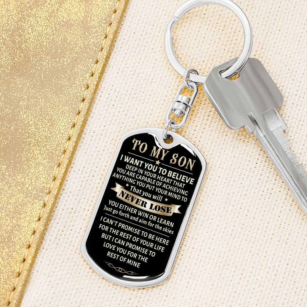 Keepsake Gift for Son Keychain - You will Never Lose