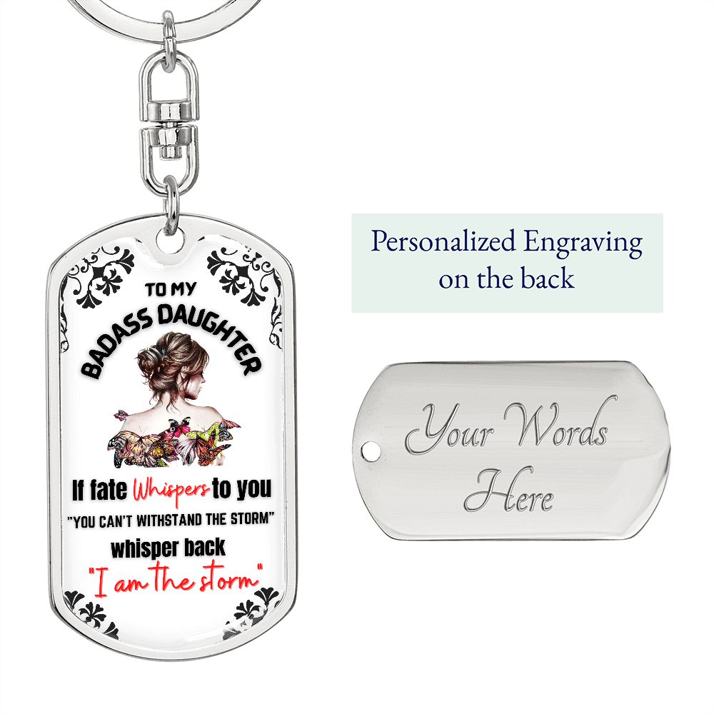 Empowering Keychain for Daughter - STORM - Engraving