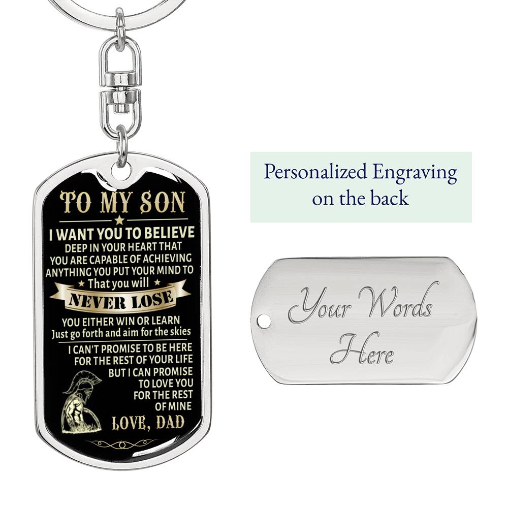 Keepsake Gift for Son Keychain - Never Lose