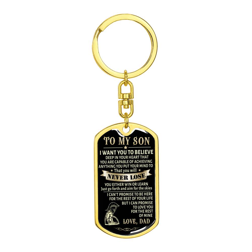 Keepsake Gift for Son Keychain - Never Lose