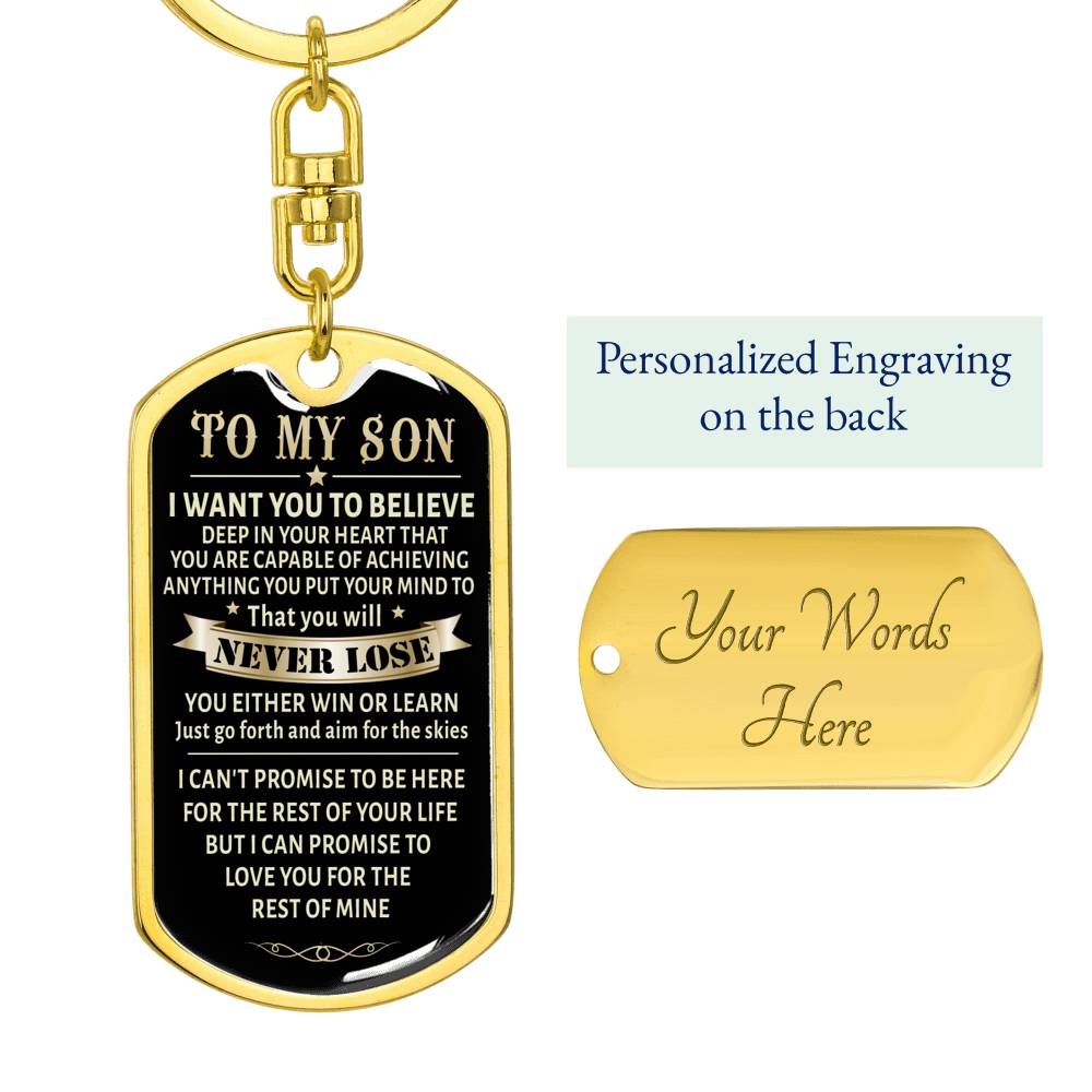 Keepsake Gift for Son Keychain - You will Never Lose