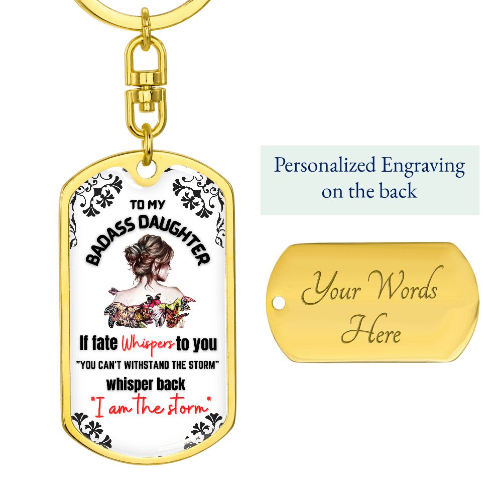 Empowering Keychain for Daughter - STORM - Engraving