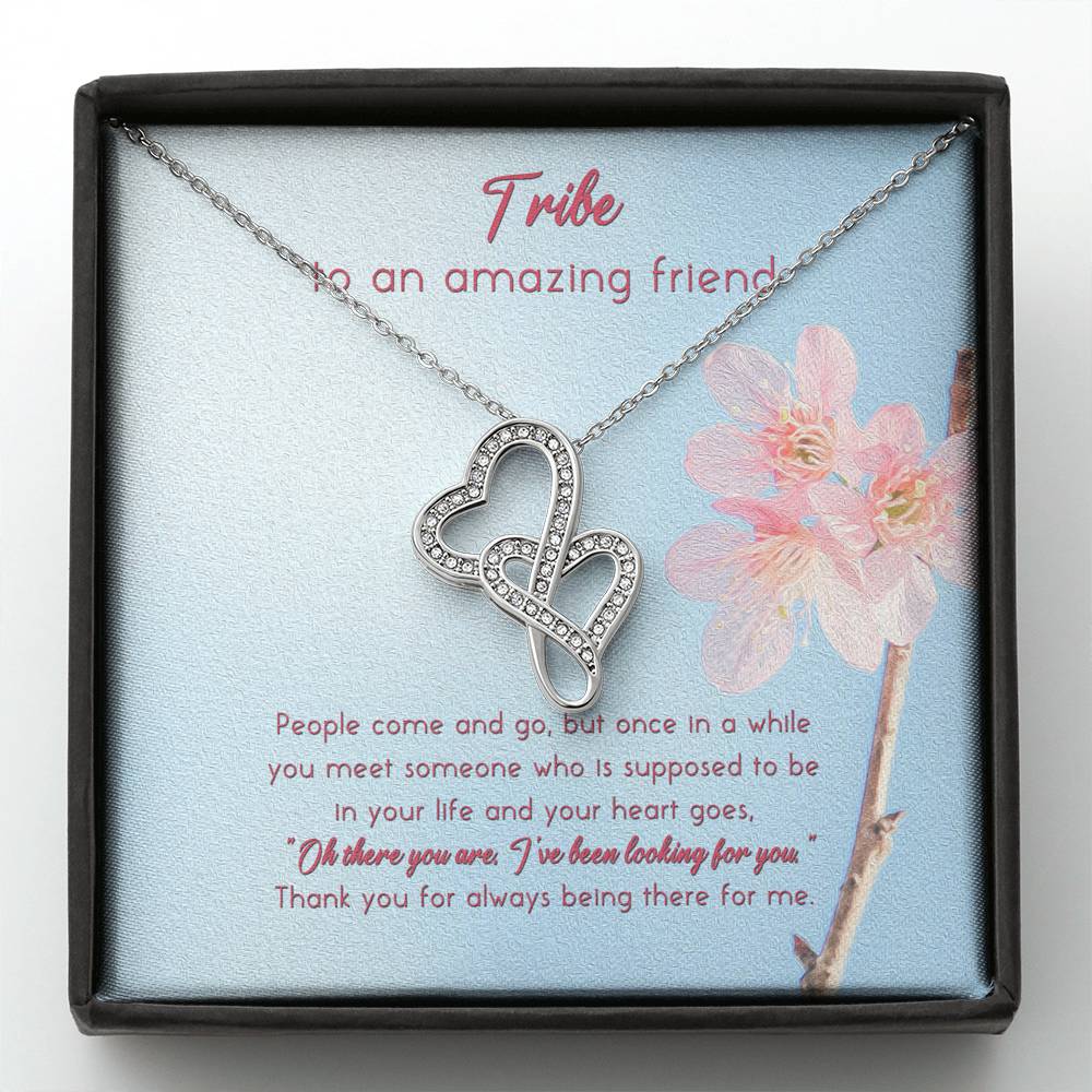 To An Amazing Friend. Double Hearts Necklace Gift For Friend