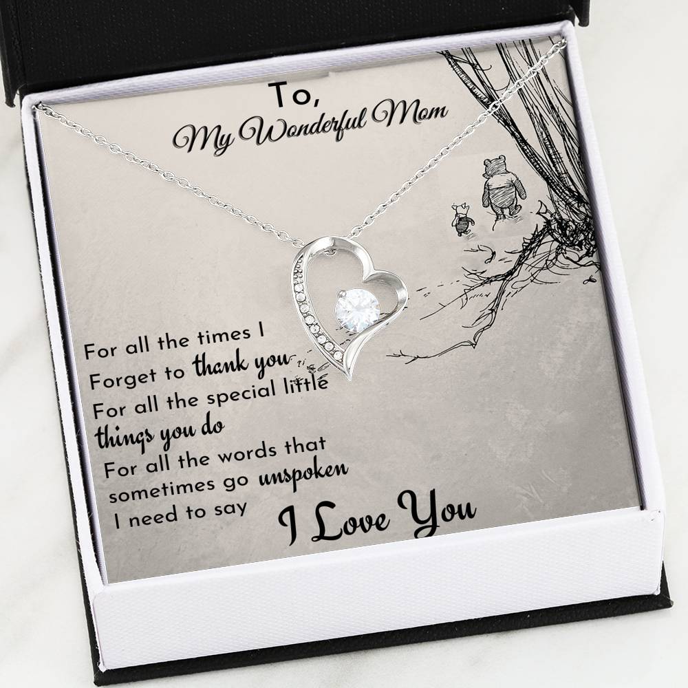 To My Wonderful Mom 'For All The..' Necklace, Gift for Mom from Son or Daughter, Mom Birthday Gift From Son, Mom Gift From Daughter