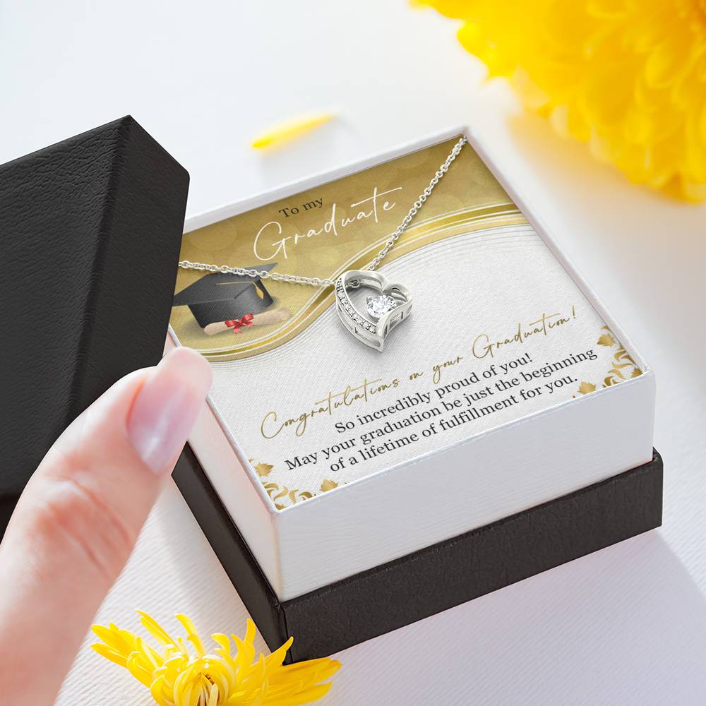 To My Graduate - Graduation Gift - Forever Hearts Necklace