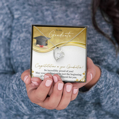 To My Graduate - Graduation Gift - Forever Hearts Necklace