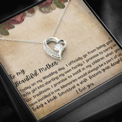 Mother of the bride gift from daughter | Mother of the bride gift from bride | Mother of bride necklace |  Letter to mother of bride | Gift for mom from Bride