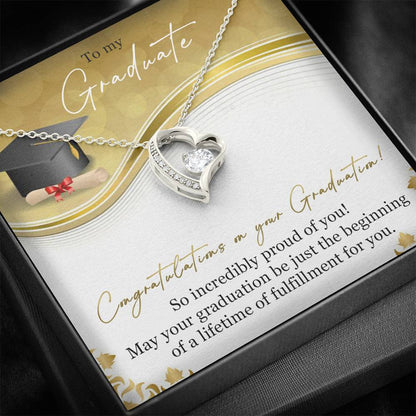 To My Graduate - Graduation Gift - Forever Hearts Necklace