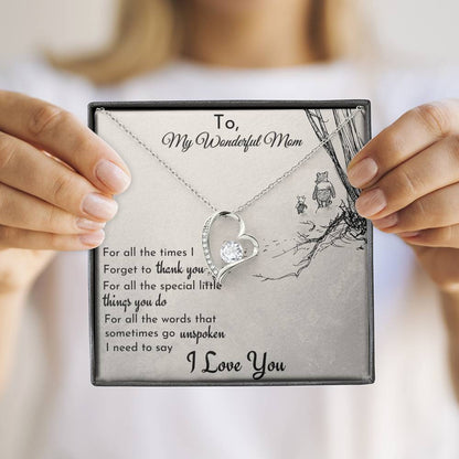 To My Wonderful Mom 'For All The..' Necklace, Gift for Mom from Son or Daughter, Mom Birthday Gift From Son, Mom Gift From Daughter